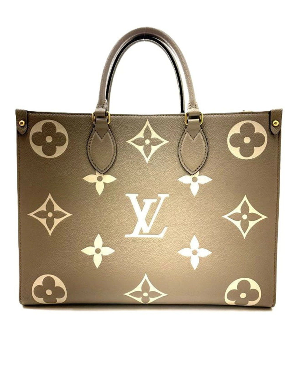 LOUIS VUITTON On The Go Bicolor Monogram Empreinte Bag Handbag White